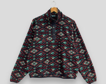 Vintage 1990s LL BEAN Multicolor Fleece Jacket Small Ll Bean Usa