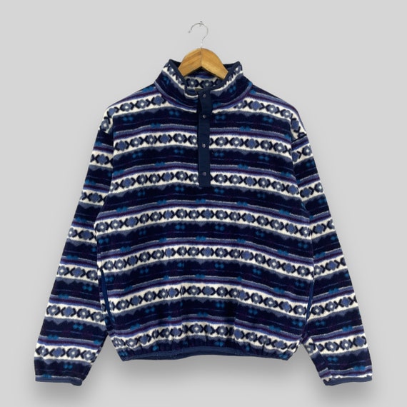 Vintage 1990s LL BEAN Multicolor Fleece Jacket Small Ll Bean Usa