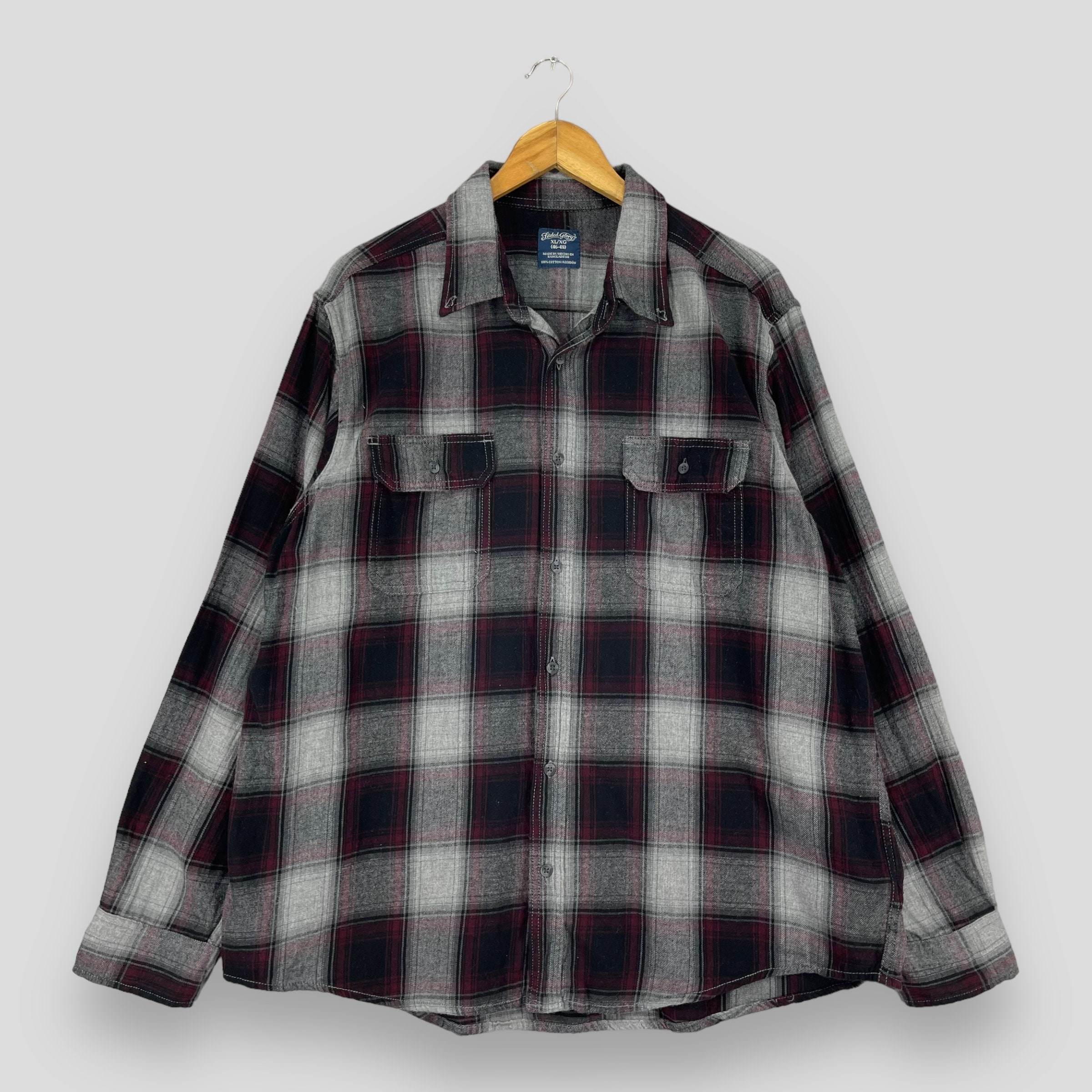 夜神Vintage Plaid Shirt XL FADED GLORY Checkered Flannel Xlarge Vintage Y2K Plaid