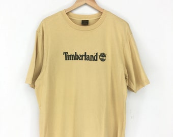 TIMBERLAND Tshirt Large Vintage 1990s Timberland Outdoor Big Logo Spell Out Shirt Timberland Sportswear Brown Tshirt Mens Size L