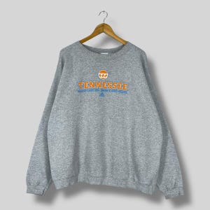 Vintage 90&#39;s ADIDAS Crewneck Sweatshirt Xlarge Adidas Tennesse Spellout Printed Adidas Equipment Pullover Gray Baggy Sweater Size XL