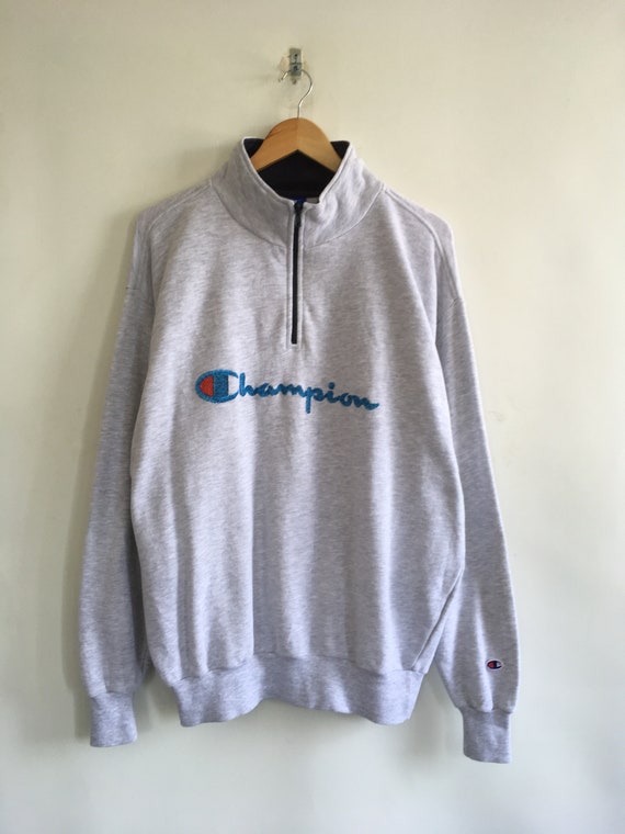 CHAMPION Half Zipper Sweater Xlarge Vintage 90's C