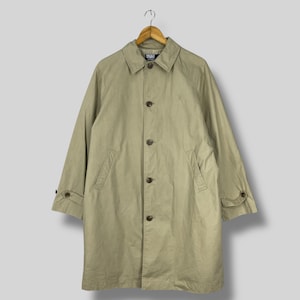 POLO RALPH LAUREN Trench Coat Medium Vintage 1990s Ralph Lauren Casual Style Parka Long Jacket Polo Button Up Beige Coat Women Size M