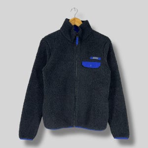 Vintage 1990s COLUMBIA Sherpa Fleece Jacket Small Columbia Sportswear Mountain Side Heavyweight Jacket Columbia Zip Up Black Fleece Size S