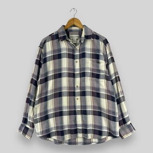 Plaid Checkered Tartan Flannel Medium Vintage Y2K Checkered Multicolor Indie Boho Grunge Boyfriend Shirt Button Up Casual Shirt Size M