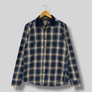 Vintage Kariertes Flanellhemd Medium Y2K Kariertes Tartan Multicolor Hipster Grunge Minimalist Double Pocket Boyfriend Shirt Button Up Size M