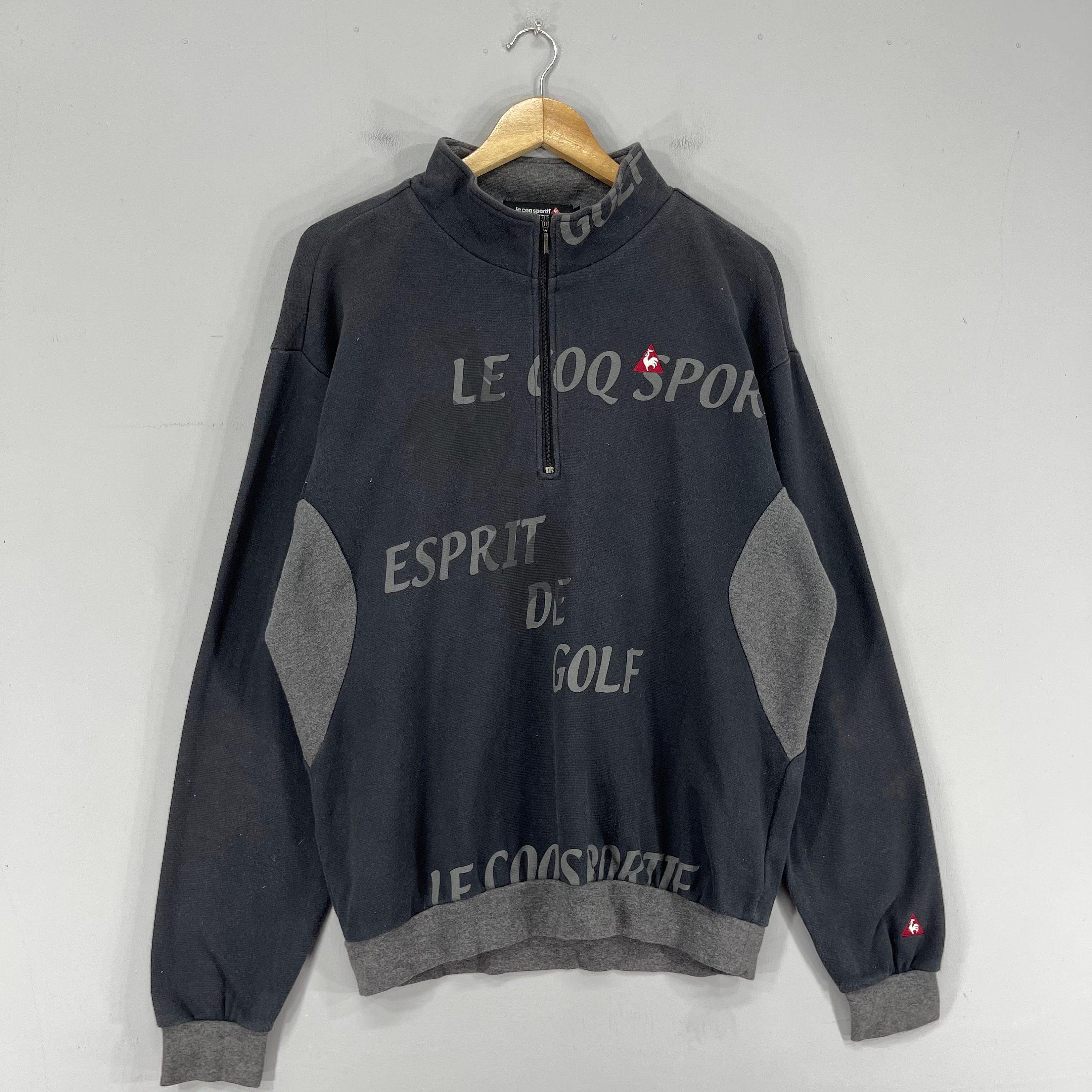 Vintage LE COQ SPORTIF Media cremallera suéter grande 90's Le Coq