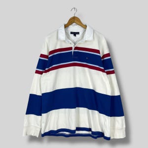 Vintage 1990s TOMMY HILFIGER Polo Rugby Shirt Large Tommy Hilfiger