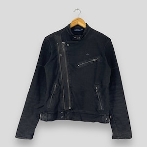 Polo RALPH LAUREN Bikers Jacket Small Vintage Y2K Ralph Lauren Ramones Punk Rock N Roll Black Riders Heavy Jacket Zipper Women Size S