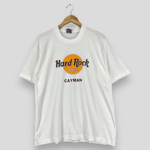 HARD ROCK CAFE Tshirt Large Vintage 1990s Hard Rock Cafe Cayman Island Sportswear Save The Planet Hard Rock Cafe Cayman White Tshirt Size L