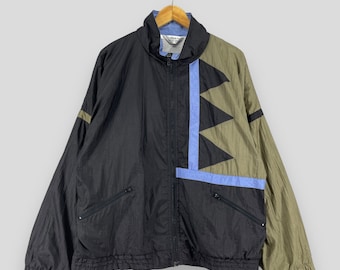 Vintage 90's Abstract Windbreaker Jacket Medium Pop Art Geometrical Artwork Multicolor Sportswear Light Zipper Jacket Unisex Size M