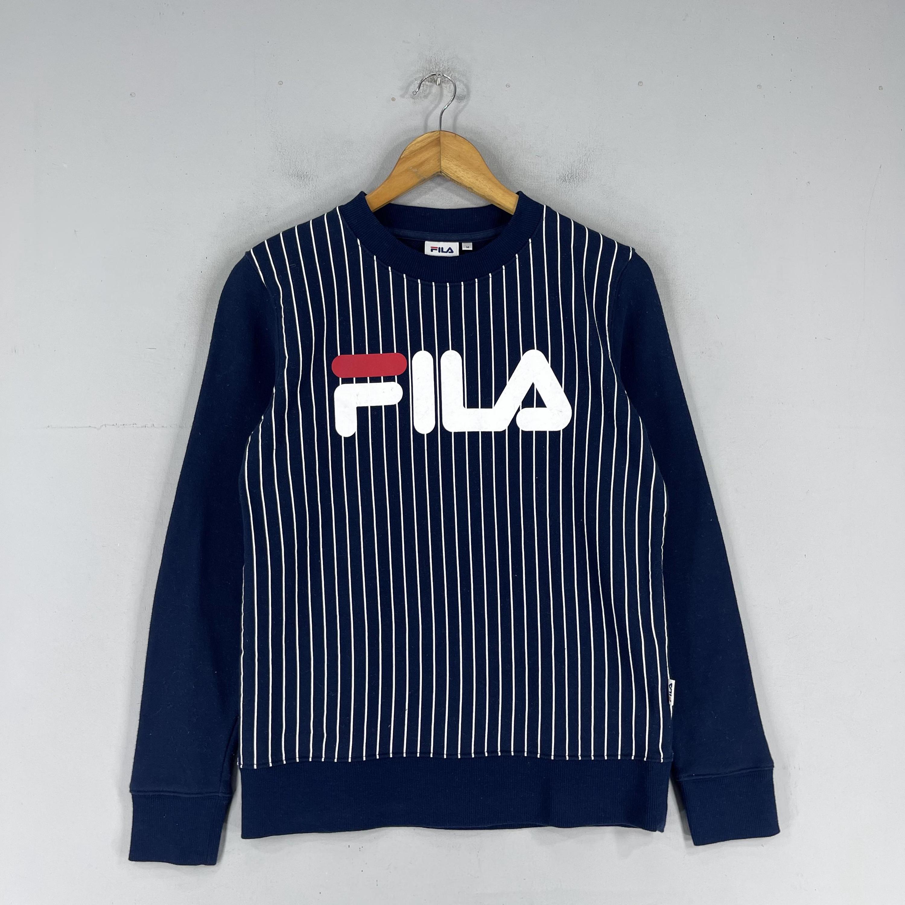 FILA ITALIA Crewneck Sweatshirt Small Vintage Y2K Biella Italia Sportswear  Big Logo Fila Sport Blue Stripes Pullover Teen Sweater Size S - Etsy