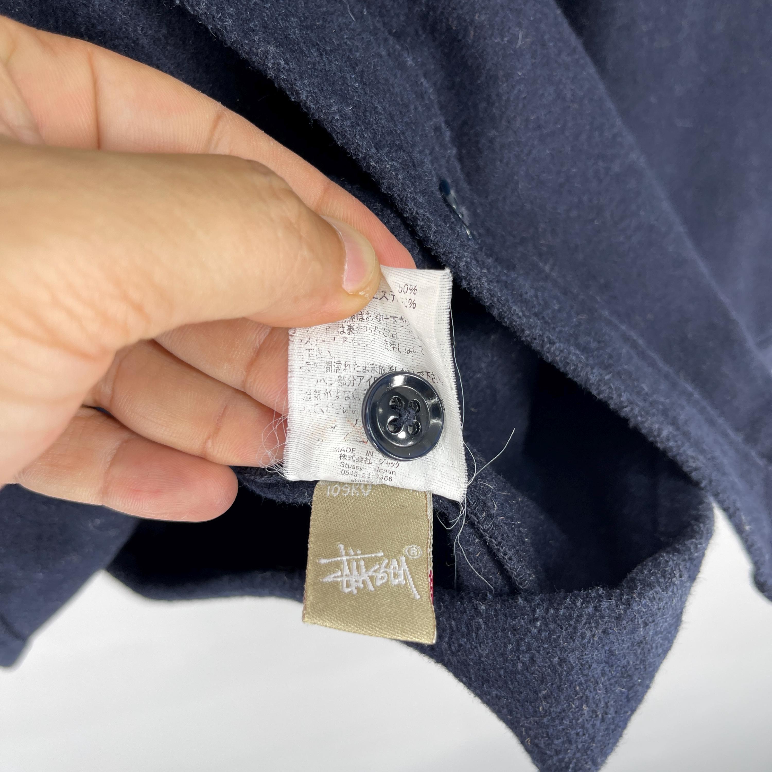Vintage 90's STUSSY Wool Shirt Jacket Small Stussy Tribe