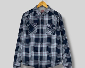 Vintage Y2K BURNSIDE Checkered Flannel Shirt Medium Plaid Tartan Multicolor Grunge Minimalist Streetwear Boyfriend Shirt Button Up Size M
