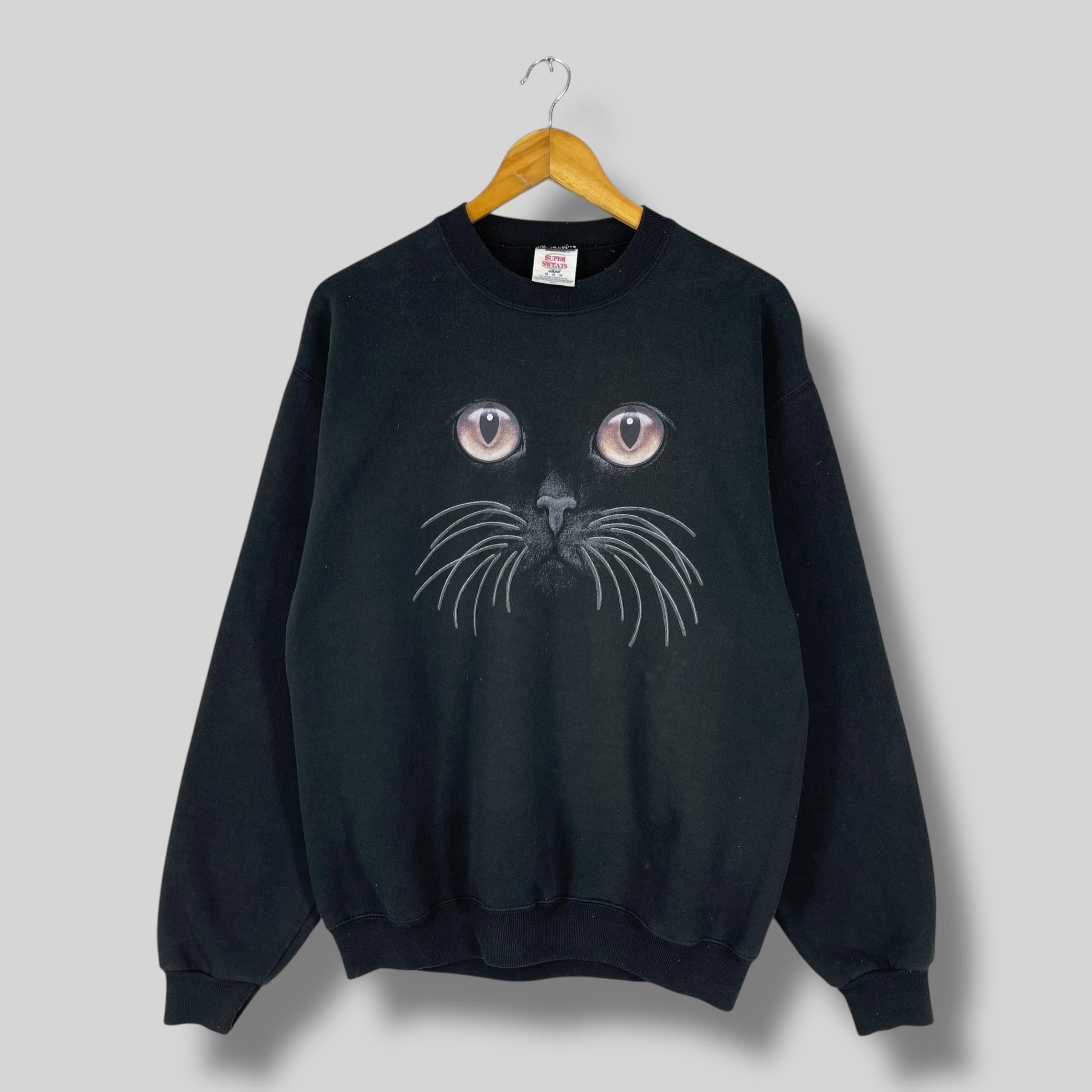 Vintage Y2K CAT Animal Crewneck Sweatshirt Medium Jerzees