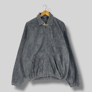 Vintage 90&#39;s POLO RALPH LAUREN Fleece Jacket Medium Ralph Lauren Sportswear Small Pony Logo Cold Weather Jacket Polo Gray Fleece Size M