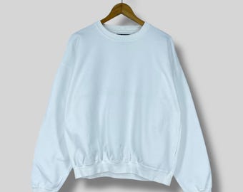 Vintage CHAPS RALPH LAUREN Plain White Sweatshirt Crewneck Medium Ralph Lauren Blank Sportswear Plain White Pullover Dirty Sweater Size M