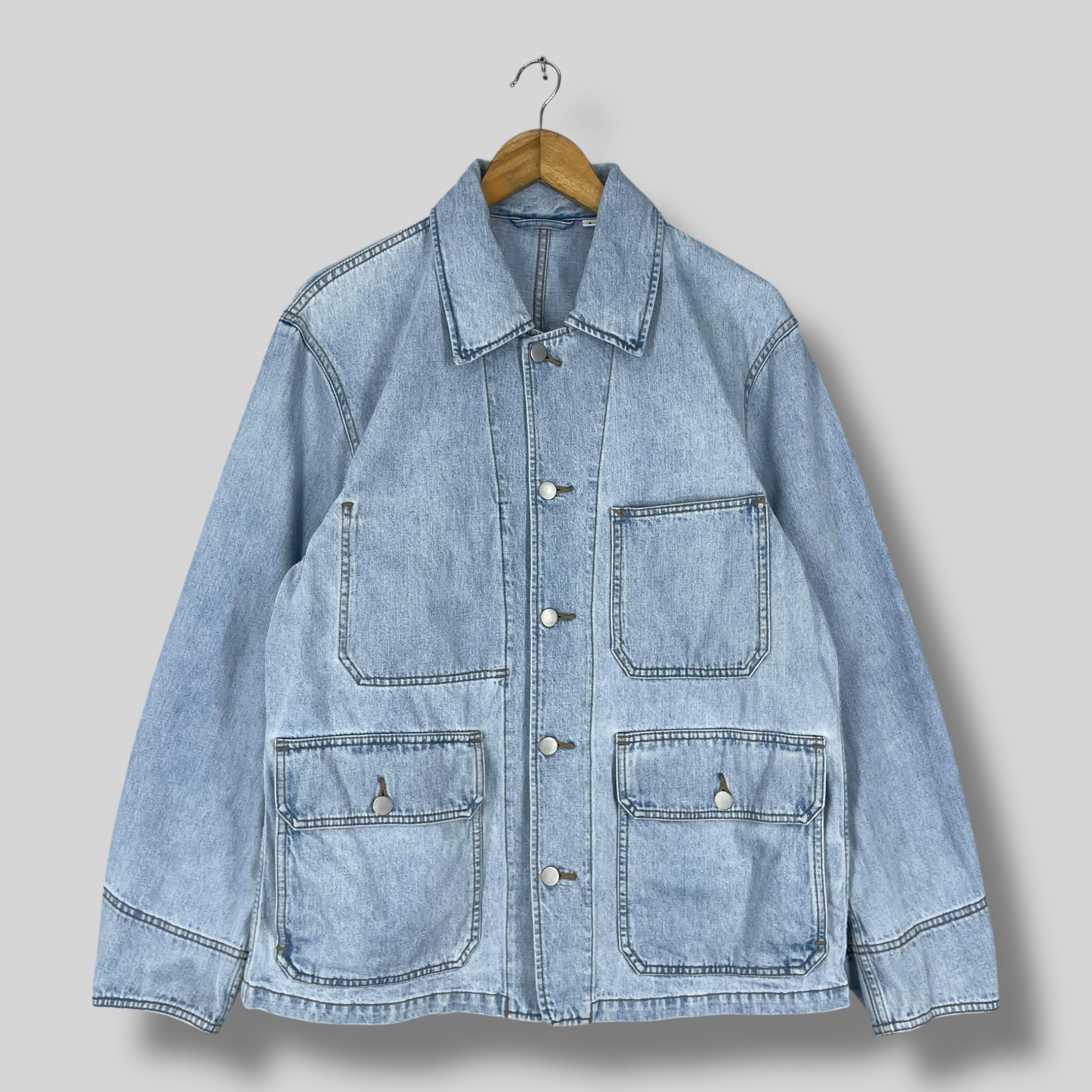 UNIQLO Denim Chore Coat Jacket Medium Vintage Y2K Workwear Style
