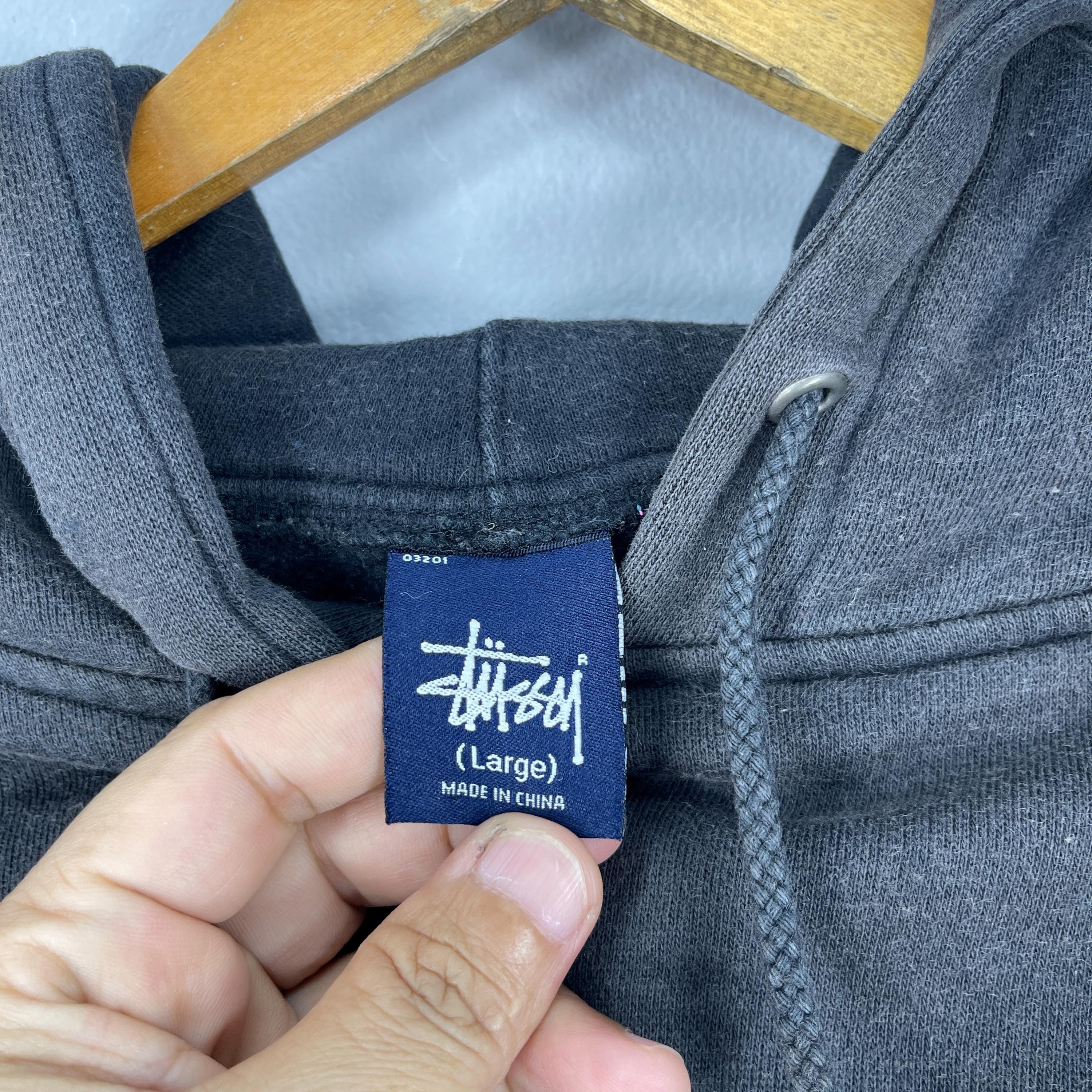 Vintage 1990s STUSSY Pullover Sun Faded Hoodie Large Stussy Air