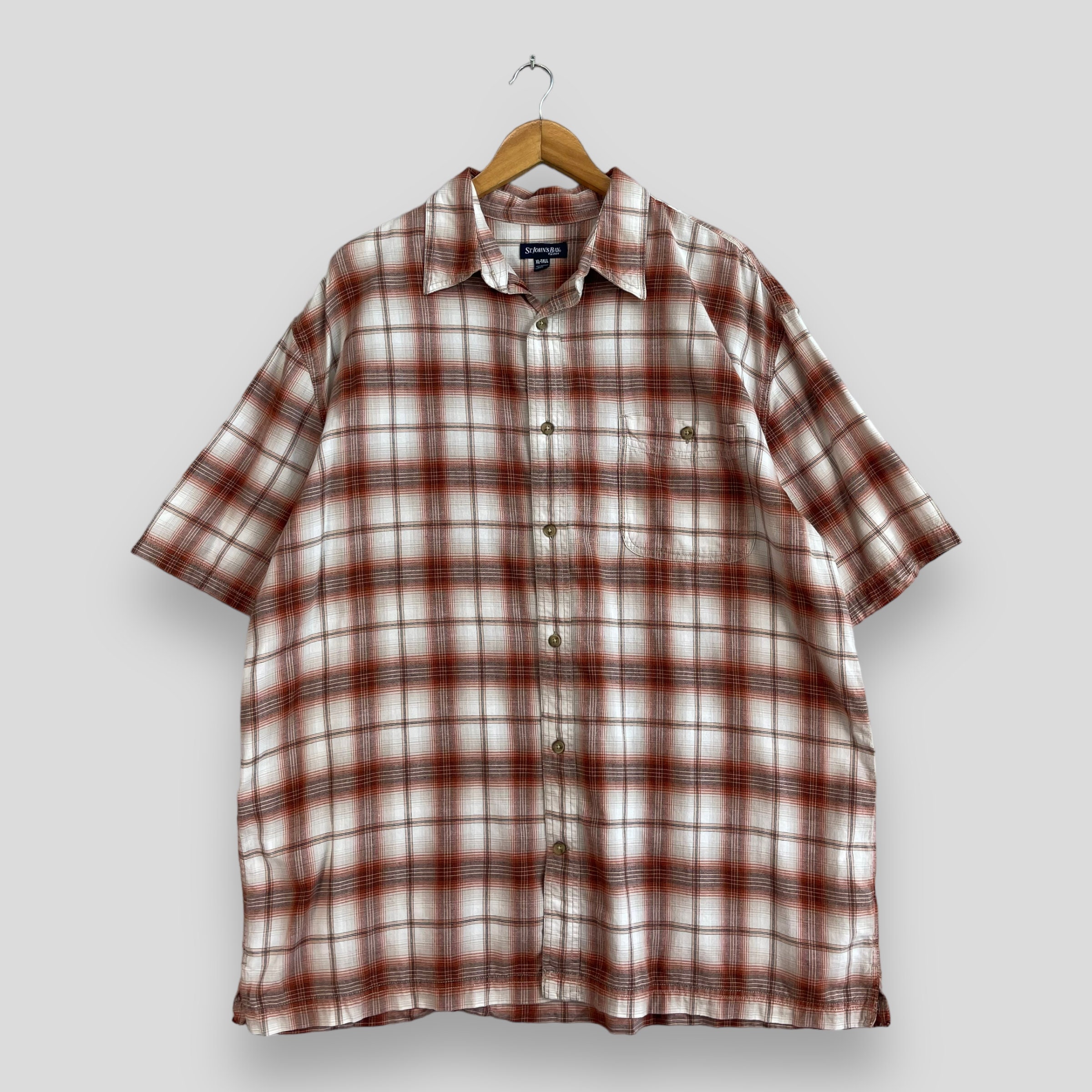 神配色 90s st.john's bay flannel shirt オンブレ Vintage 1990s ST JOHN'S BAY Flannel Shirt Xlarge Plaid Checkered