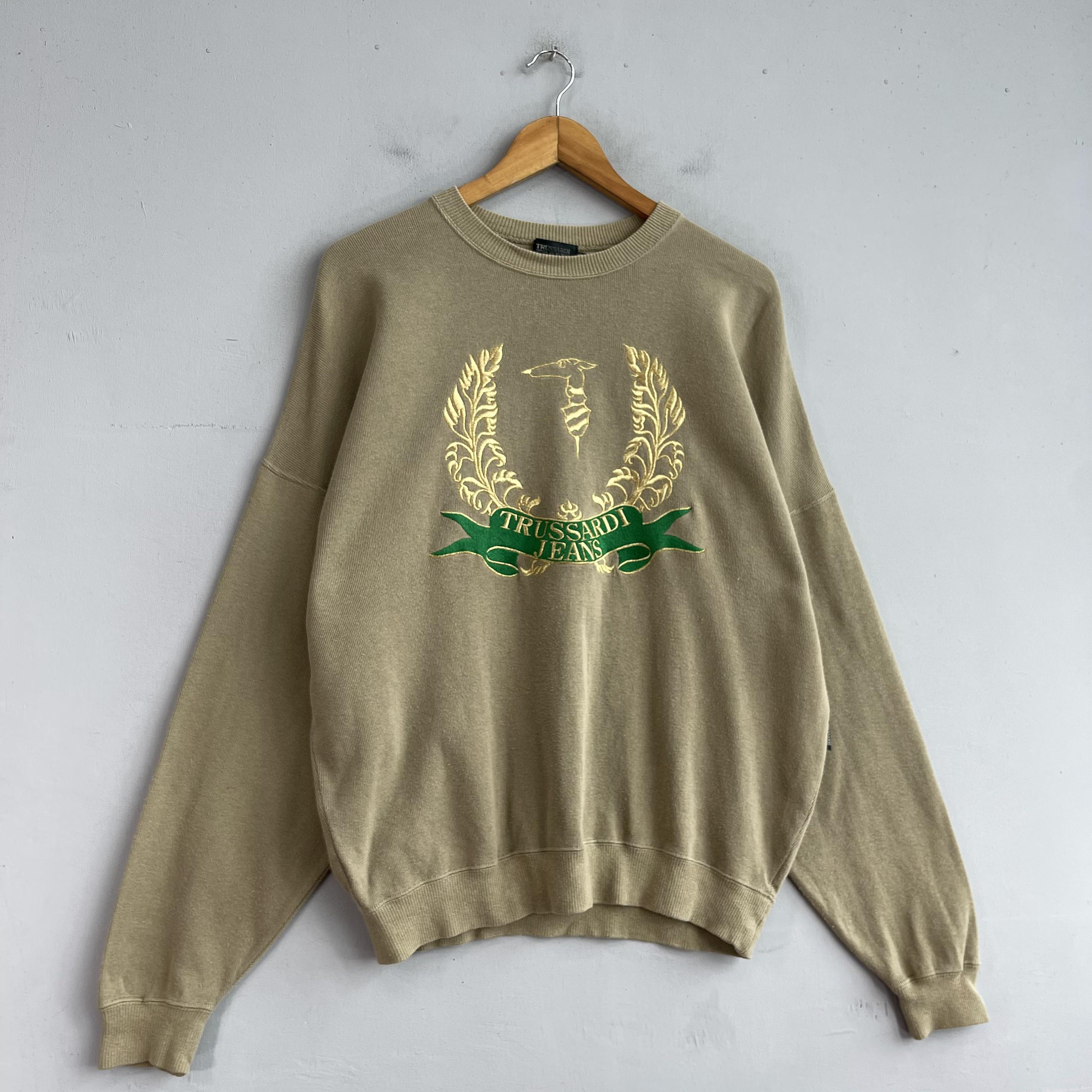 ヴィンテージ 1990 年代 TRUSSARDI JEANS スウェットシャツ クルー 
