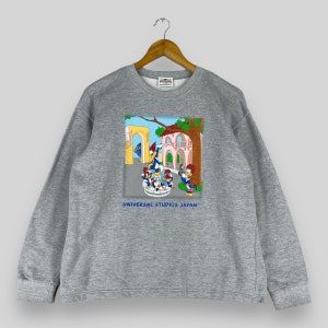 Vintage Y2K WOODY WOODPECKER Cartoon Crewneck Jumper Medium Universal Studio Japan Show Woody Woodpecker Family Gray Teen Sweatshirt Size M