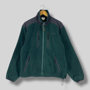 Vintage 90&#39;s LL BEAN Fleece Jacket Medium LL Bean Sportswear Outdoor Cold Weather Multi Zipper Jacket Ll Bean Usa Green Fleece Jacket Size M