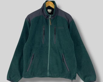 LL Bean Vintage 90s Warm-up Jacket Fleece Lined Lighweight