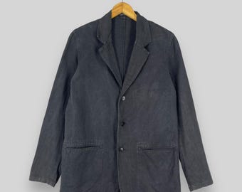 Agnes B. Washed Black Denim Jacket - French Luxury Designer