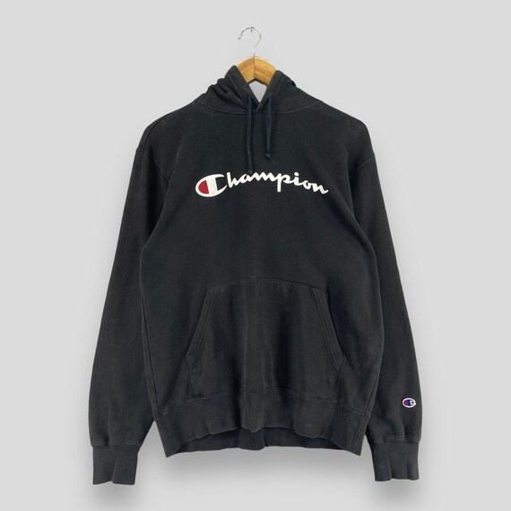 Vintage CHAMPION Pullover Distressed Hoodie Medium Y2K
