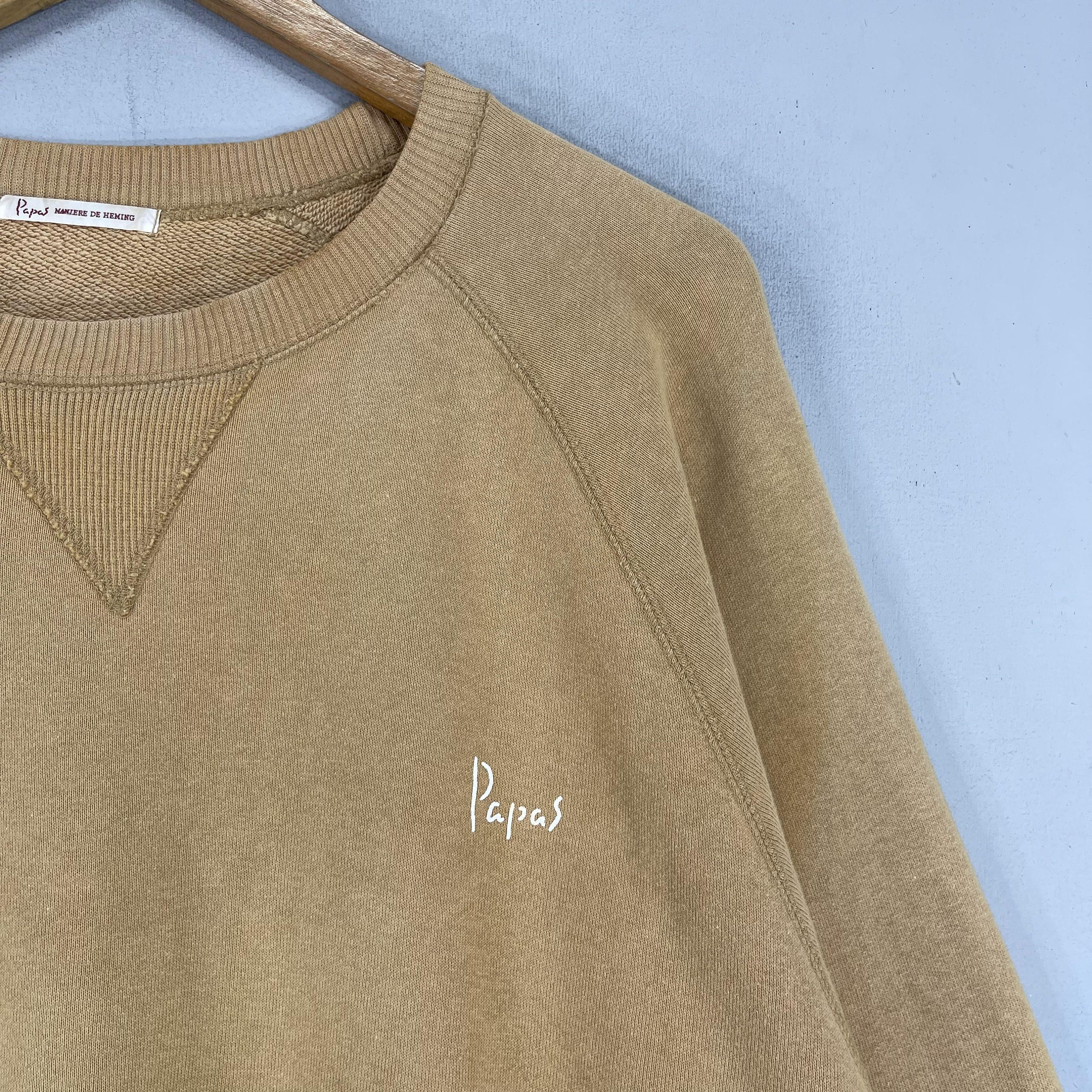 Papas MANIERE DE HEMING 両面 プリント ロゴ スウェット Vintage PAPAS Maniere De Heming Crewneck Sweatshirt Large