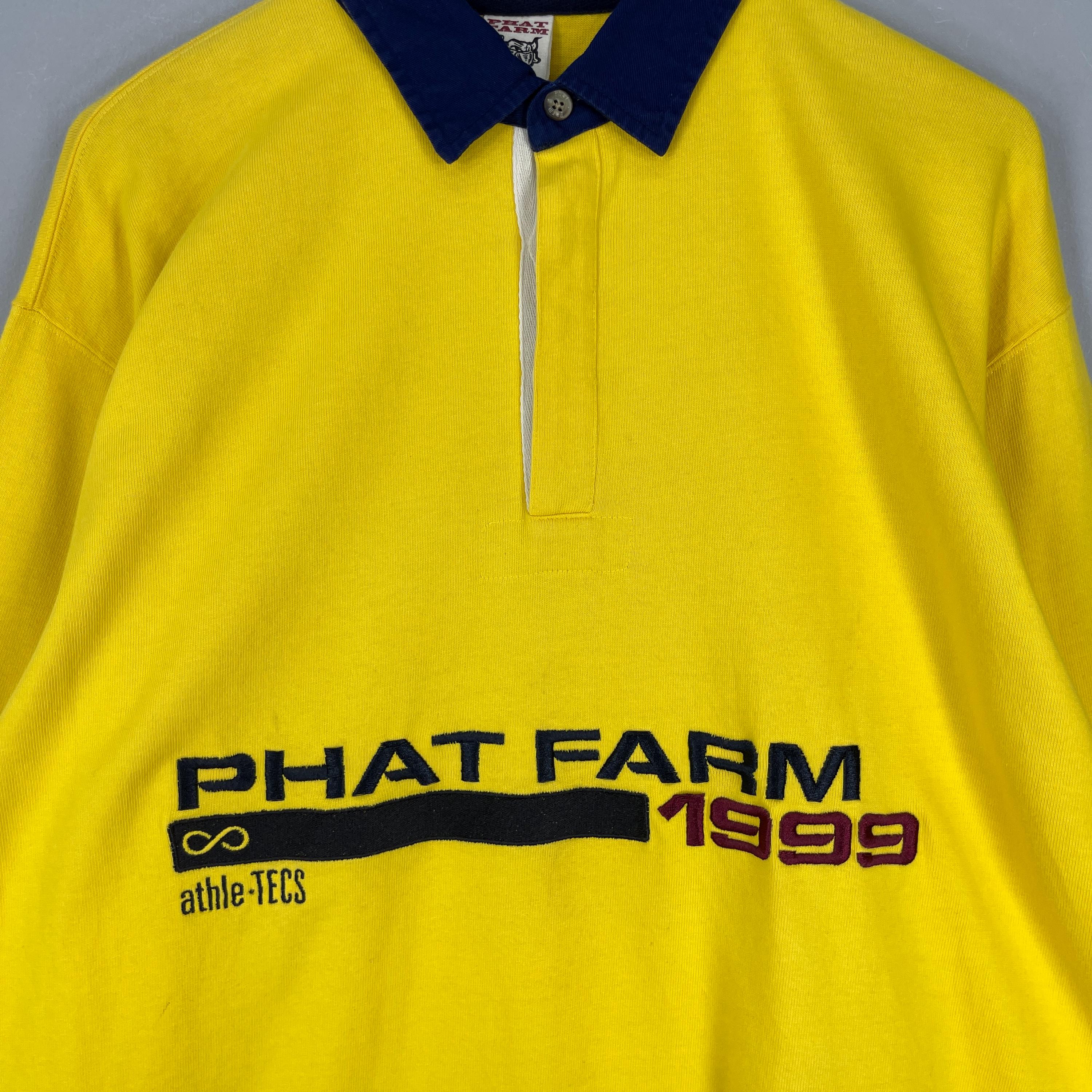 激安直営店 Vintage 1990s PHAT FARM Polos Shirt Large Phat Farm Hip Hop トップス