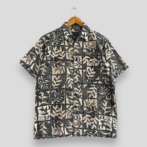 Vintage WEEDS Hawaii Cotton Shirt Medium Y2K Hawaiian Abstract Tropical Floral Waikiki Beach Surf Aloha Wear Shirt Buttondown Size M