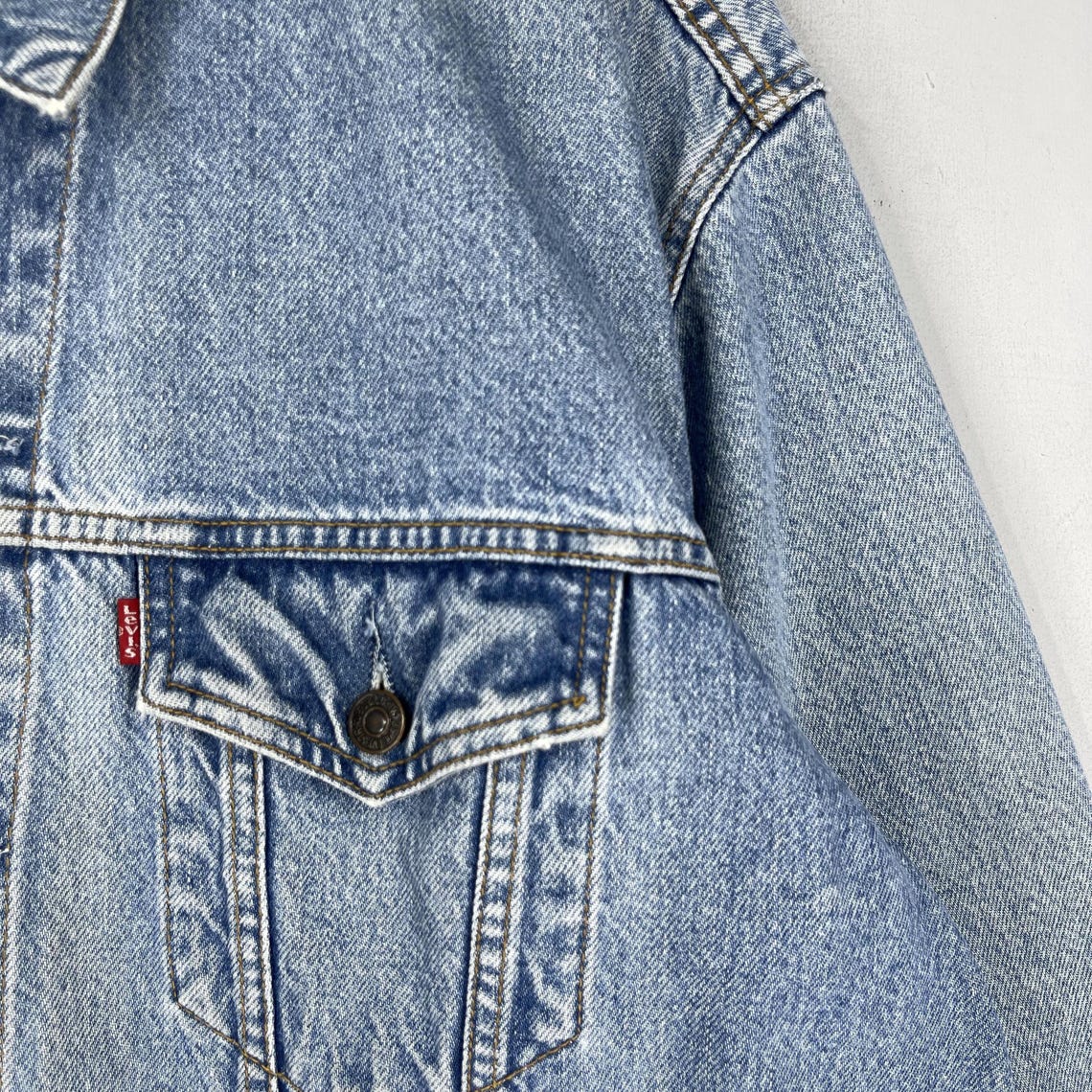 90'S Levi's 70503-0216 Denim Jacket, Men's Size XL, Vintage cotton blue type Vintage Second Hand