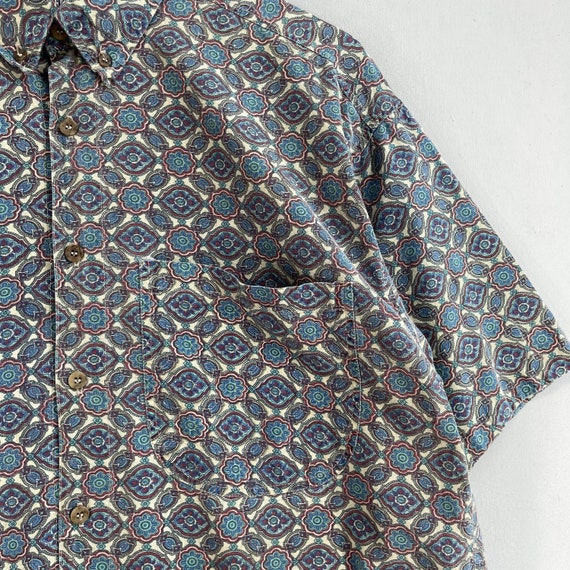 Vintage Floral Paisley Shirt Medium 1990s Abstrac… - image 3