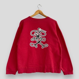 Vintage 90&#39;s SAND SURF Crewneck Sweatshirt Medium Hawaiian Beach Surfing Aloha Wear Pipeline Hawaii Red Pullover Crop Sweater Size M