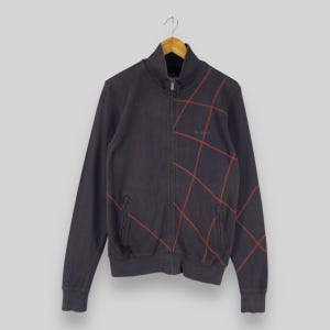 Vintage Y2K BEN SHERMAN Zipper Sweater Small Ben Sherman Diamond Stripes Casual Streetwear Sportswear Brown Sweater Sweatshirt Size S