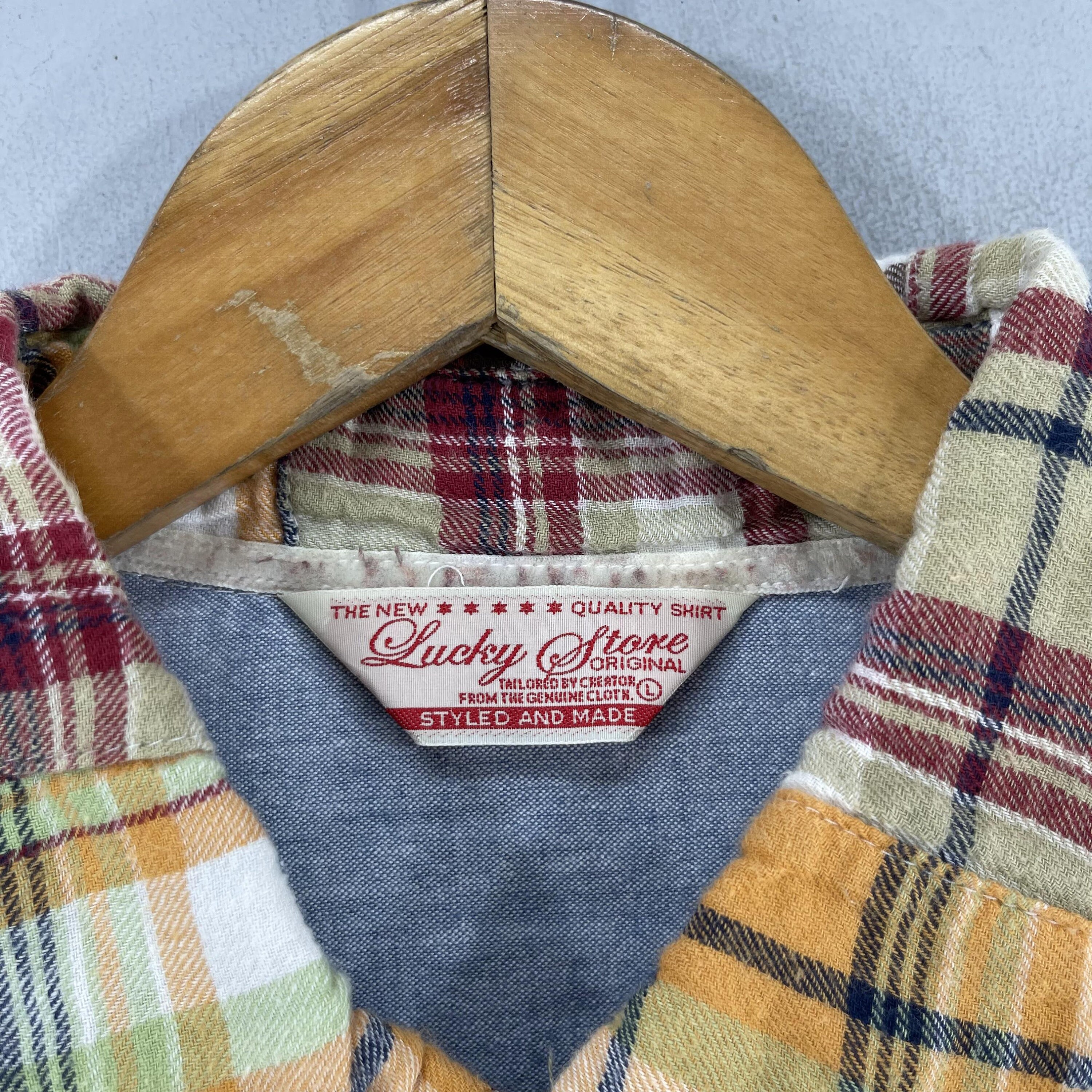 Chemise à Carreaux Patchwork Vintage Gitano - Taille M Femme - Années 90 - Occasion Très Bon État