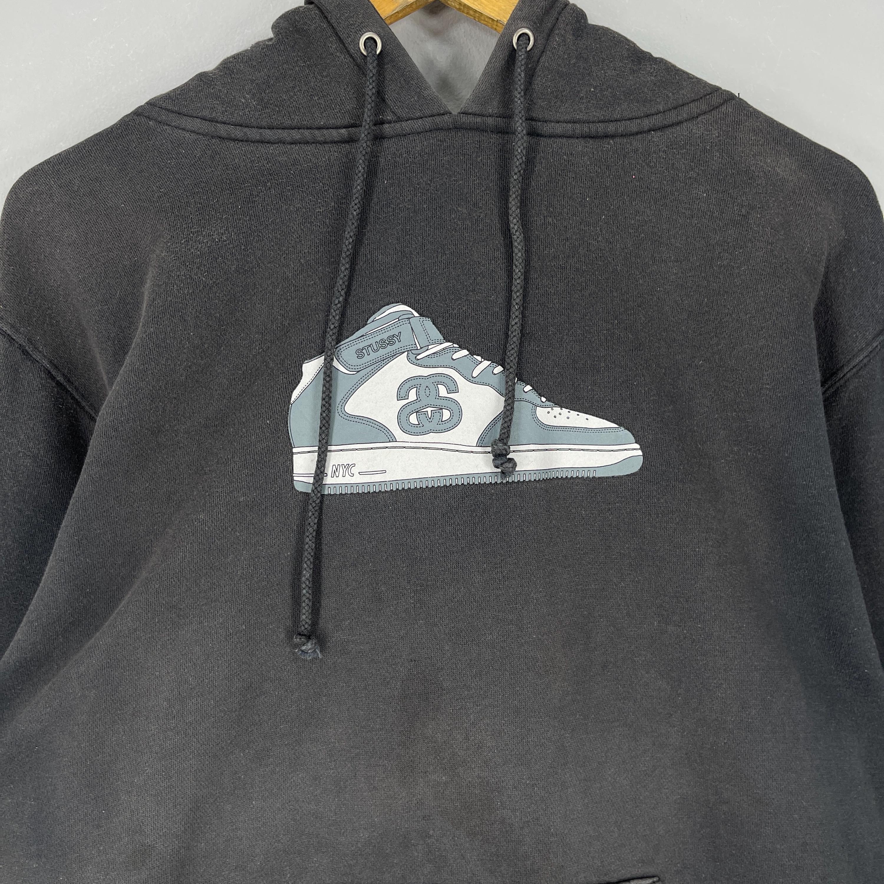 Vintage 1990s STUSSY Pullover Sun Faded Hoodie Large Stussy Air