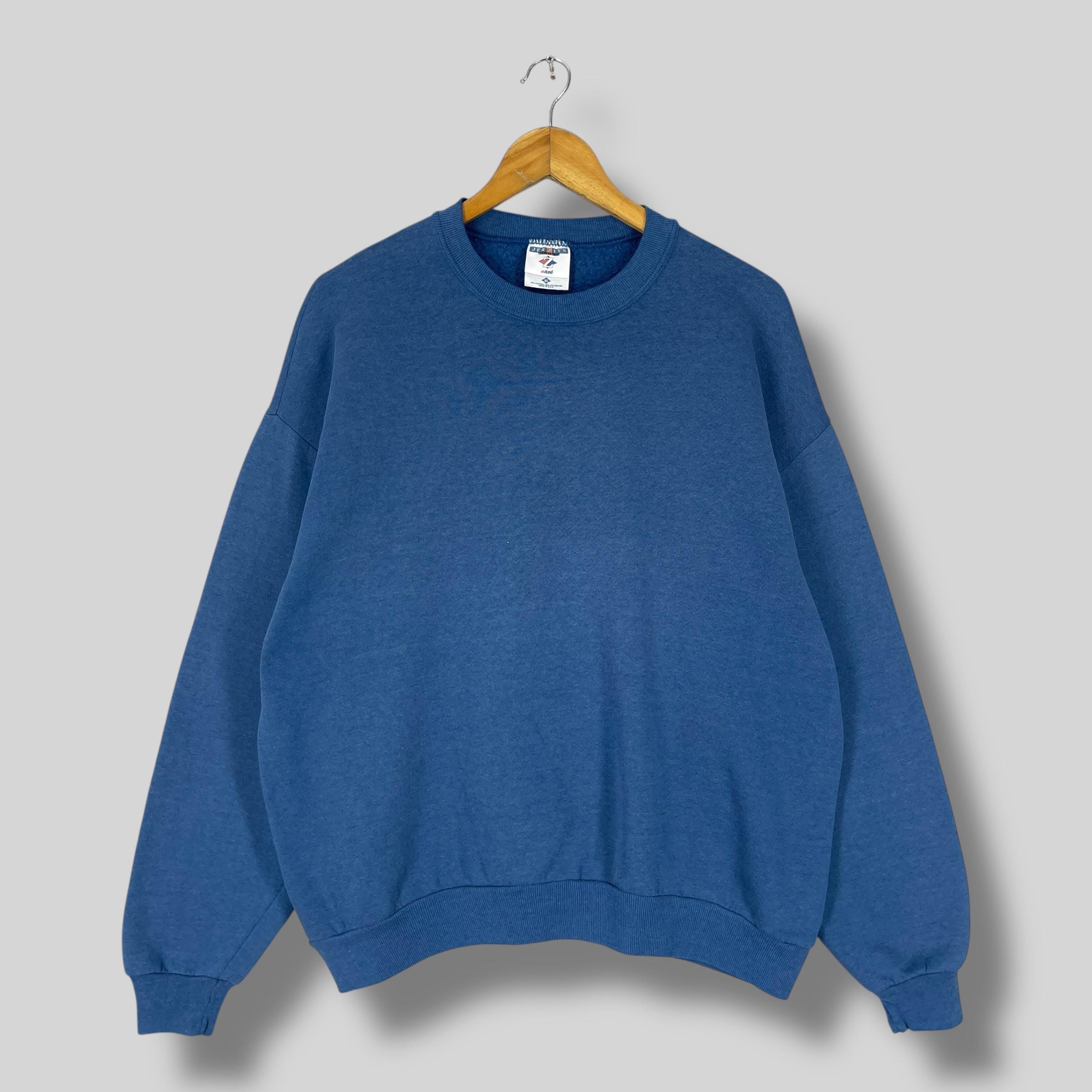 Vintage Plain Blue Crewneck Sweatshirt Xlarge 1990s Jerzees Blank