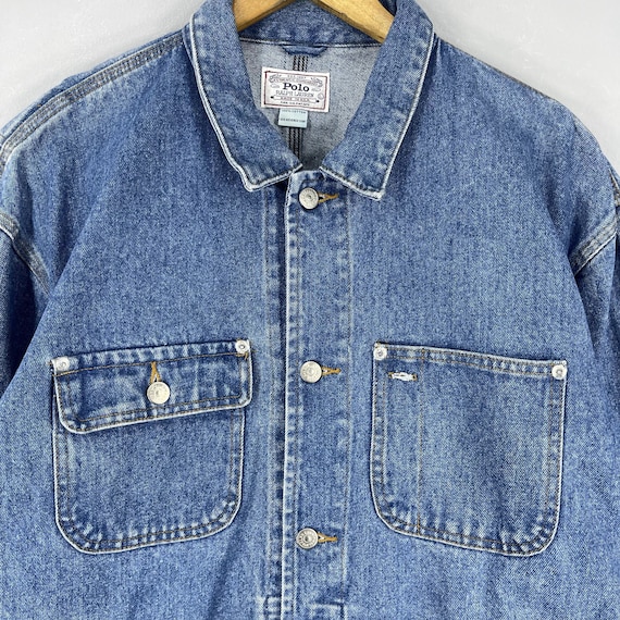 Polo RALPH LAUREN Type 2 Denim Jacket Large Vintage 1990s Ralph