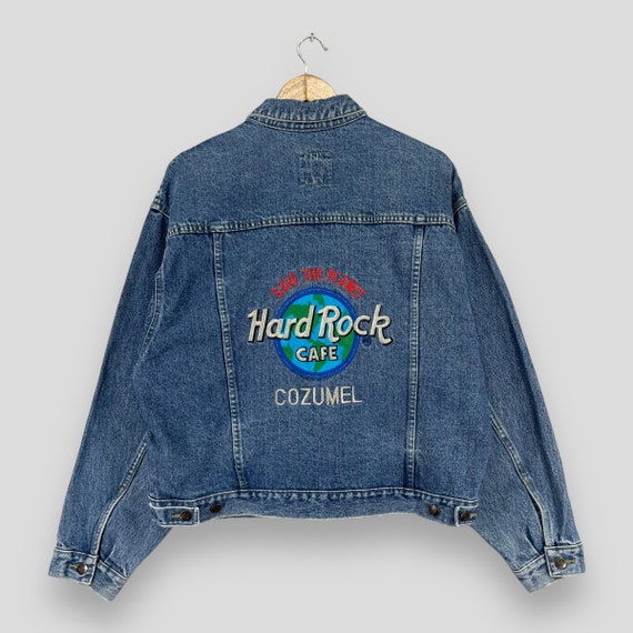 Vintage 90's HARD ROCK CAFE Denim Trucker Jacket Large Hard Rock