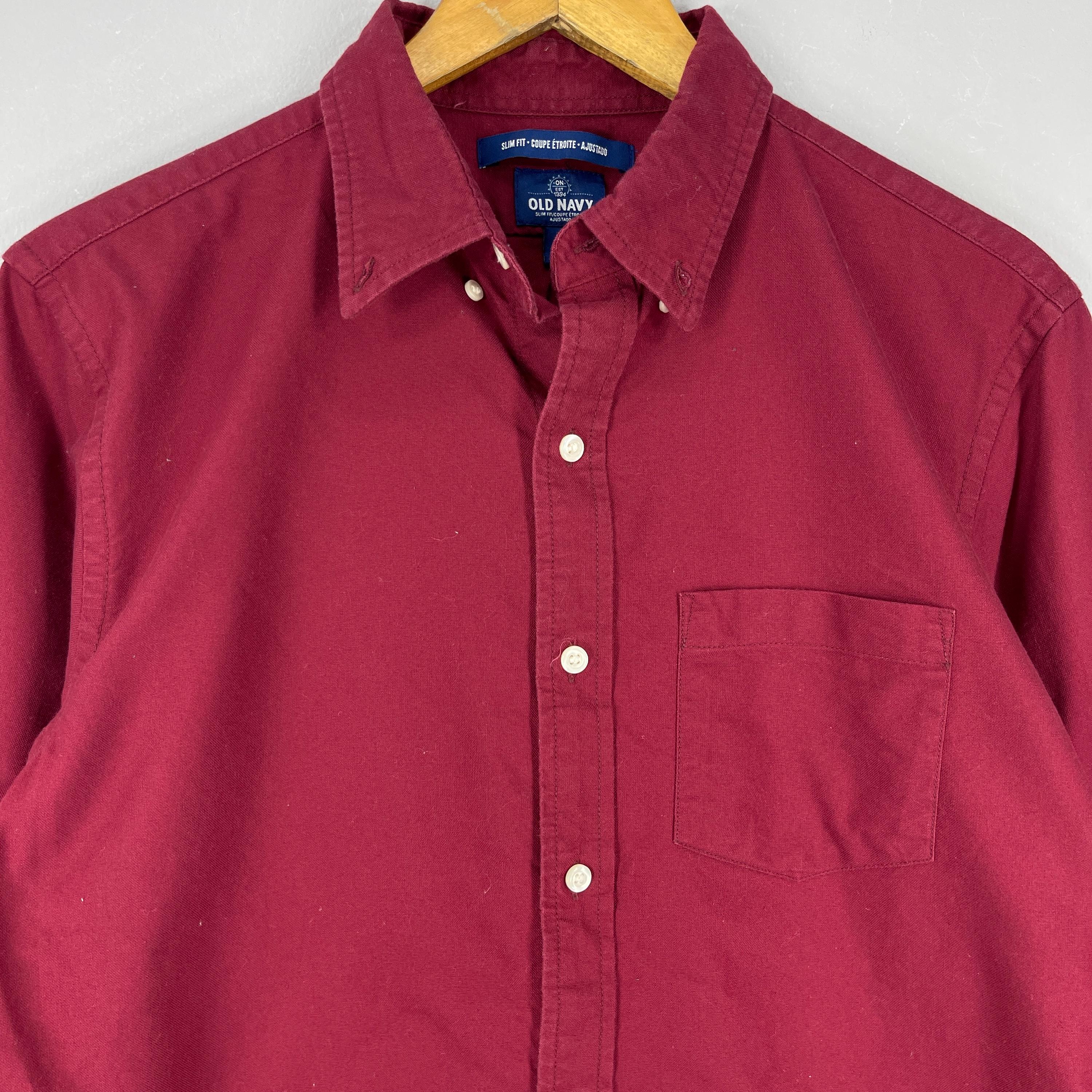 OLD NAVY Plain Oxford Shirt Medium Vintage Y2K Plain Red Streetwear  Minimalist Boyfriend Shirt Casual Button up Blank Red Flannel Size M - Etsy