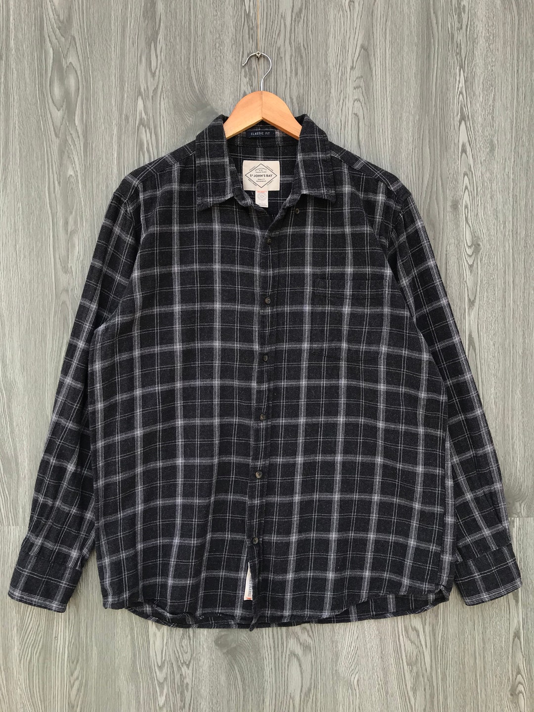 Vintage ST JOHN'S BAY Checkered Shirt Large 1990s Plaid - Etsy