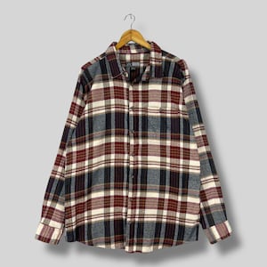 Vintage 1990s CANYON GUIDE Checkered Flannel Shirt Xlarge Plaid Checkered Tartan Multicolor Hipster Casual Boyfriend Shirt Button Up Size XL
