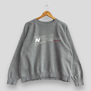 Vintage NEW BALANCE Crewneck Sweatshirt Medium Y2K New Balance Running Sportswear New Balance Sport Activewear Pullover Gray Sweater Size M
