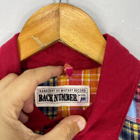 BACK NUMBER Multicolor Patchwork Flannel Shirt Me… - image 4