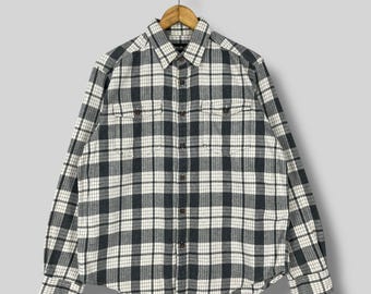 Chemise St John's Bay Homme XL – Flanelle Verte à Carreaux – Manches Longues