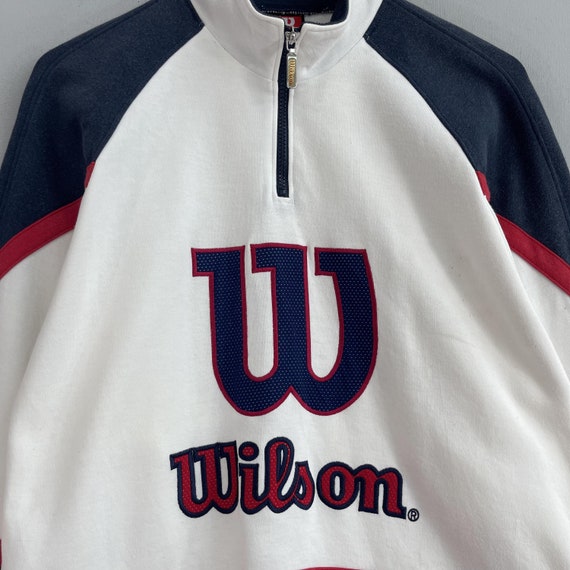 Vintage 1990s WILSON Half Zipper Sweatshirt Mediu… - image 2