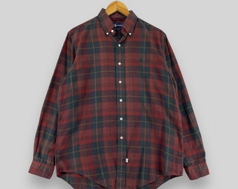 Vintage 90er POLO Ralph Lauren Flanellhemd Medium Ralph Lauren Boyfriend Shirt Kariertes Tartan Shirt